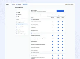 Moodboard reference: task list with assignees and statuses
