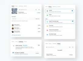 Moodboard reference: sharing settings and notification panel